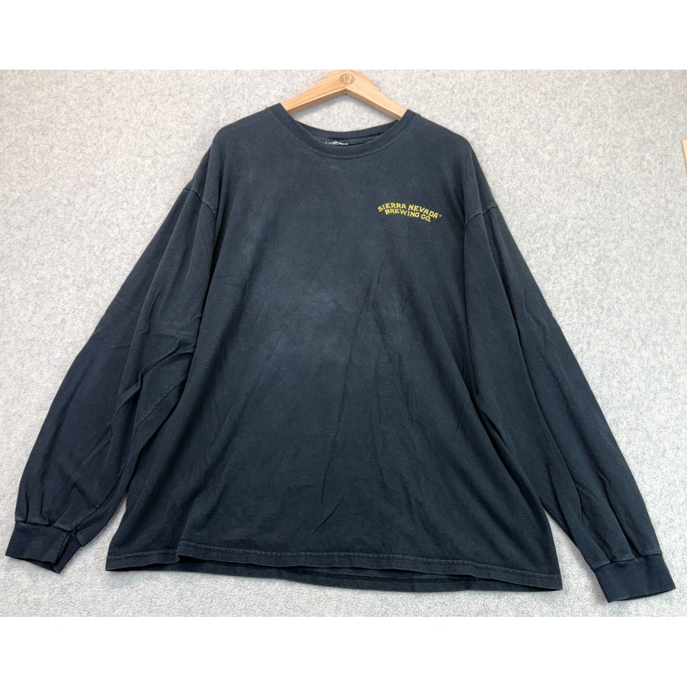 Vintage Sierra Nevada Brewing Co. Mens T-Shirt Black Graphic Long Sleeve XXL